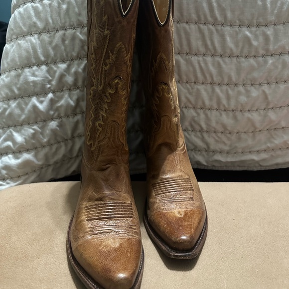 Brown Leather Cowboy Boots - Picture 3 of 6